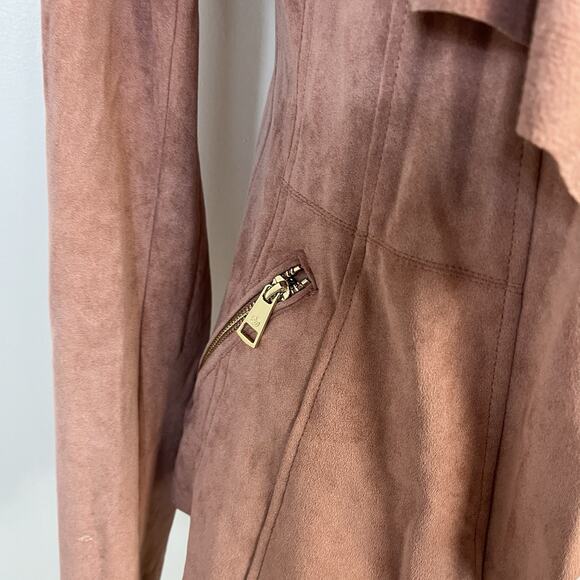 Adrienne Vittadini Blazer Jacket Women's Size XS Dusty Rose Waterfall Microfiber - Picture 5 of 8